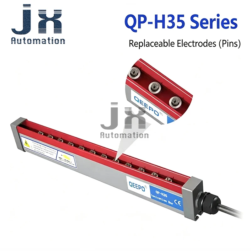 QEEPO Industrial Static Eliminator Bar QP‑H35 Series with QP‑HD‑II 2‑Interface High Voltage Generator Static Removal Equipment