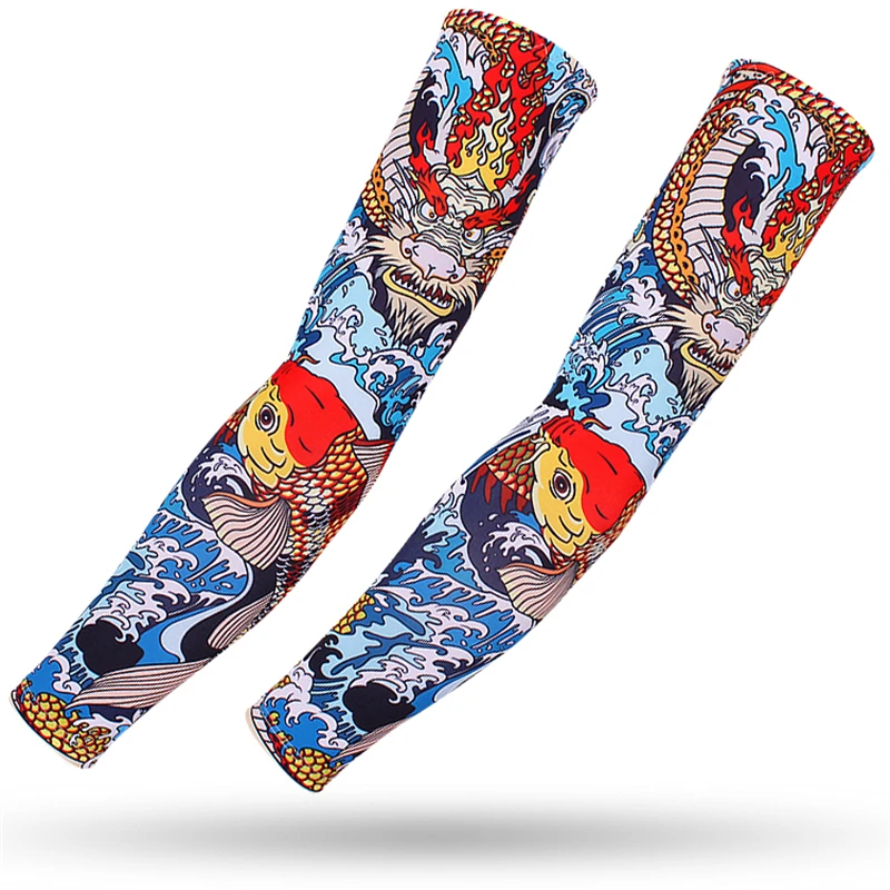 

Cycling Arm Sleeves 2Pcs Sports Cooling Sportswear Anti-UV Protection Elastic Driving Running Basketball Football Golf Arm Cover