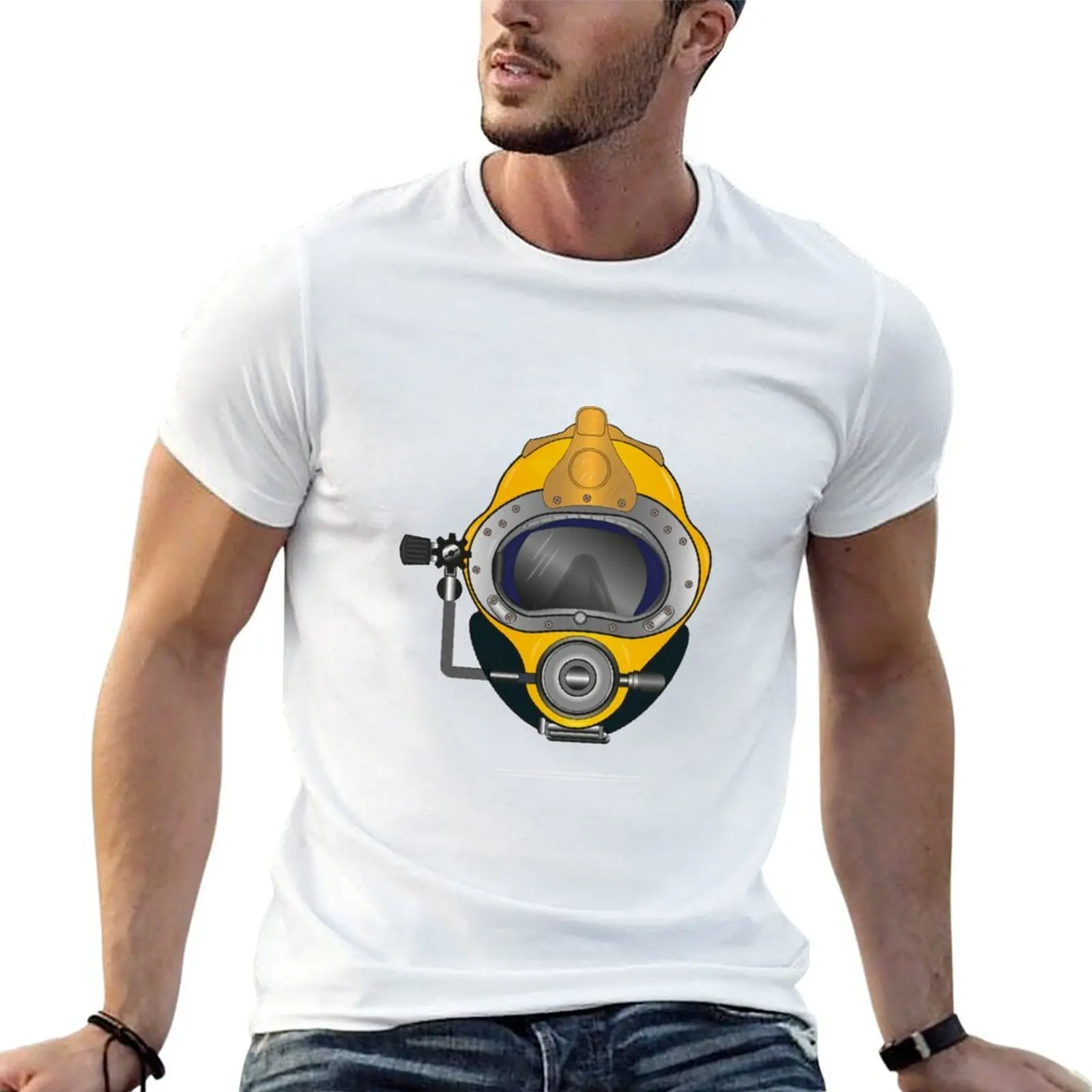 Yellow Diving Helmet T-Shirt custom t shirt gifts for boyfriend tee shirts for men