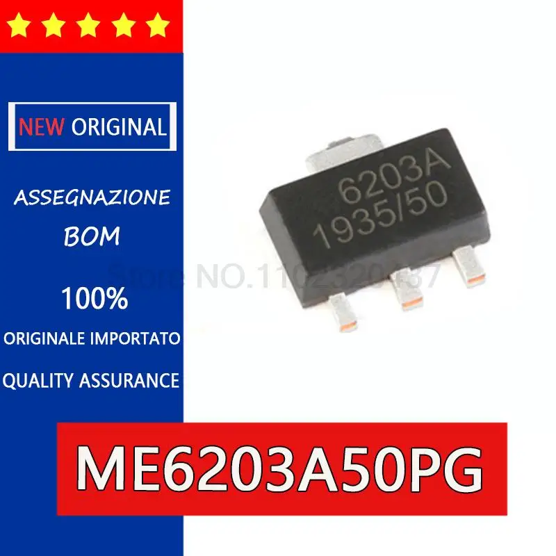 10pcs New and original ME6203A50PG LDO Linear regulator 5V SOT89 6203A-5.0 