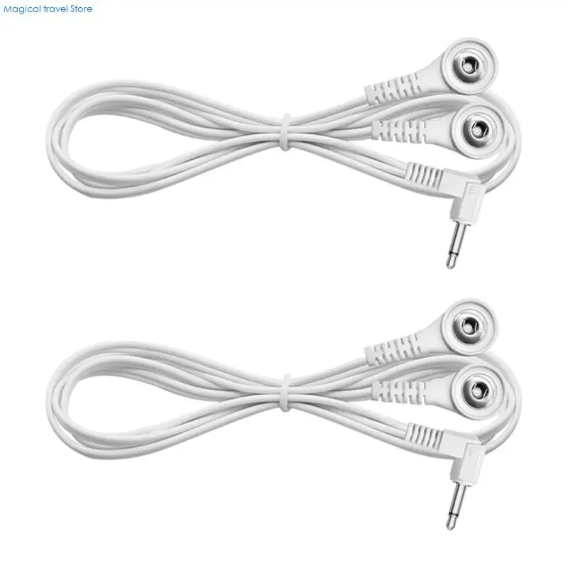 N2UB Heavy Duty TENS Unit Wire Double 3.5mm Electrode Connectors For Therapies Devices 2Pack