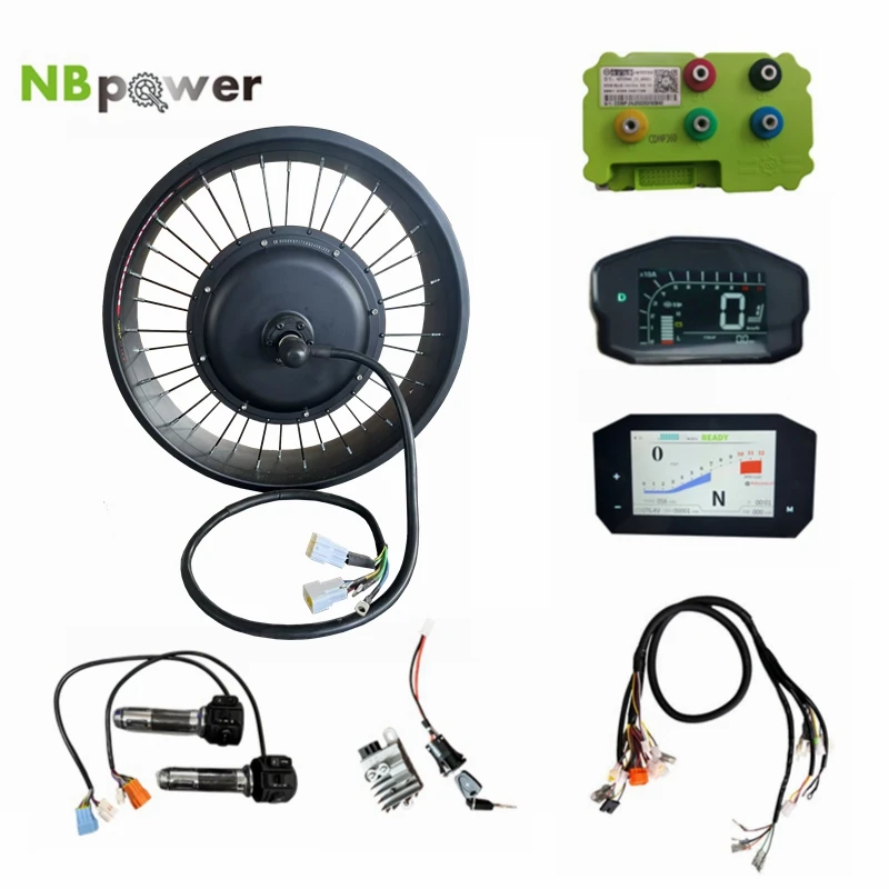

NBpower 72 В 3000 Вт 170/190 мм комплект колес двигателя Dropout Hub для велосипеда Fat Snow 20/24/26x4.0 с комплектом для переоборудования Fardriver ND72360