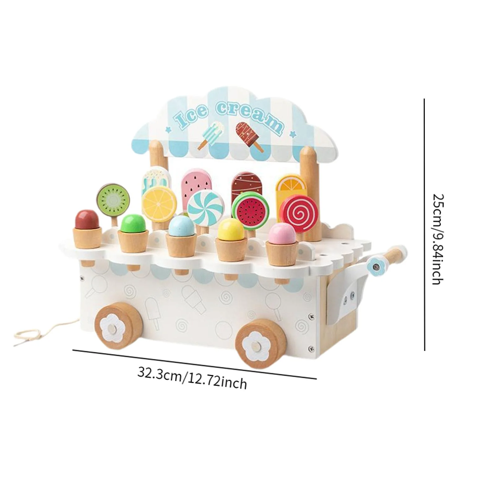Ensemble de jeu de crème glacée en bois, jouet, accessoires de cuisine, jouet éducatif