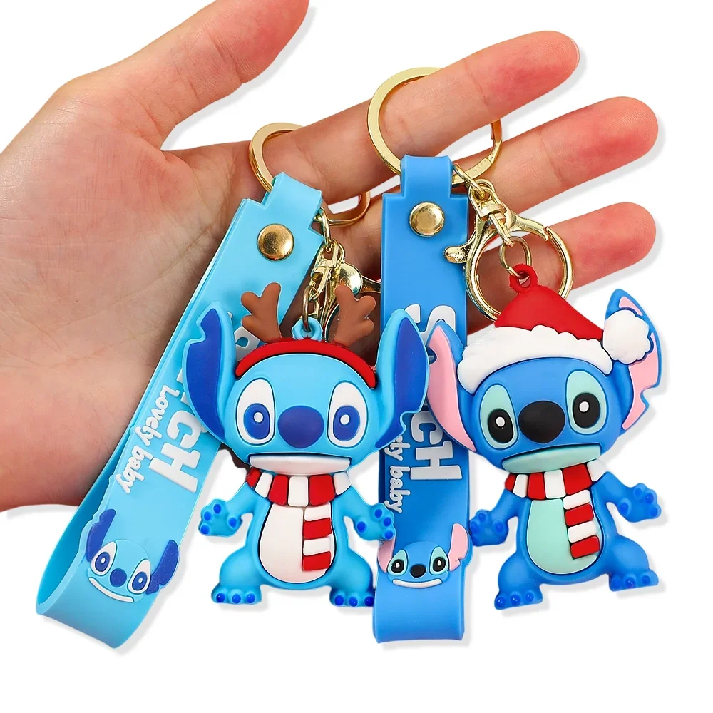

Christmas Stitch Keychain With Antlers And Christmas Hat PVC Keychain Cute Xmas Key Ring Backpack Decor Pendant Doll Child Gift