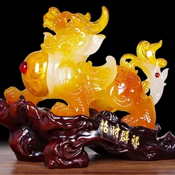 Lucky Pixiu Pi Yao Ornaments, Living Room Decor, Feng Shui Home Decoration, Craft Statues Sculptures, Craft Figurines Gift