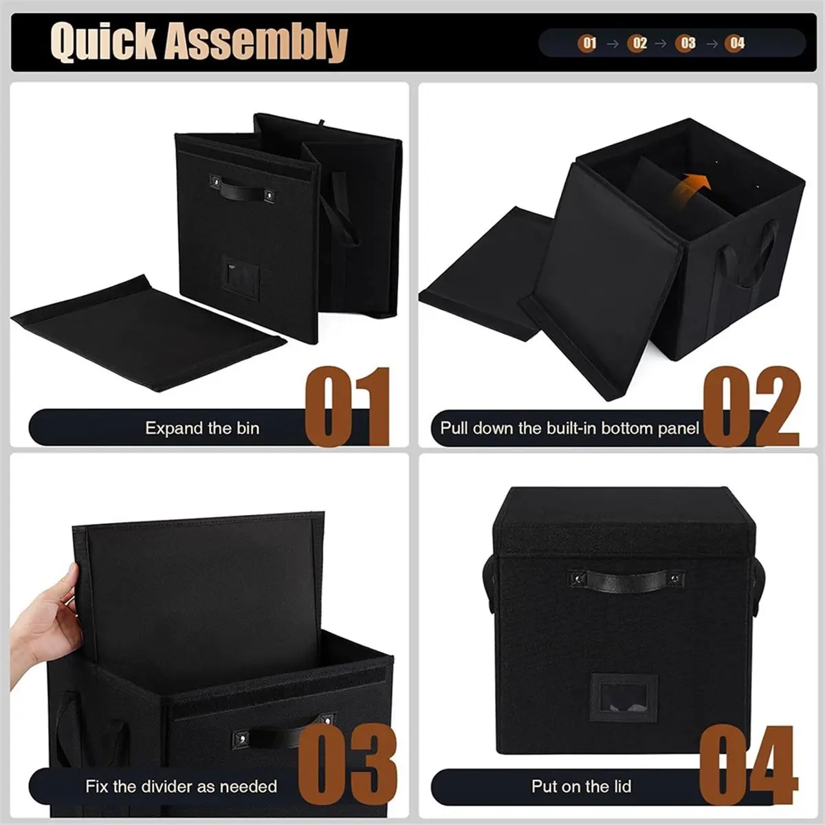 Promotion Vinyl Record Storage Box LP Album Organizer Case Fabric Record Crate for Album Protection and Easy Access