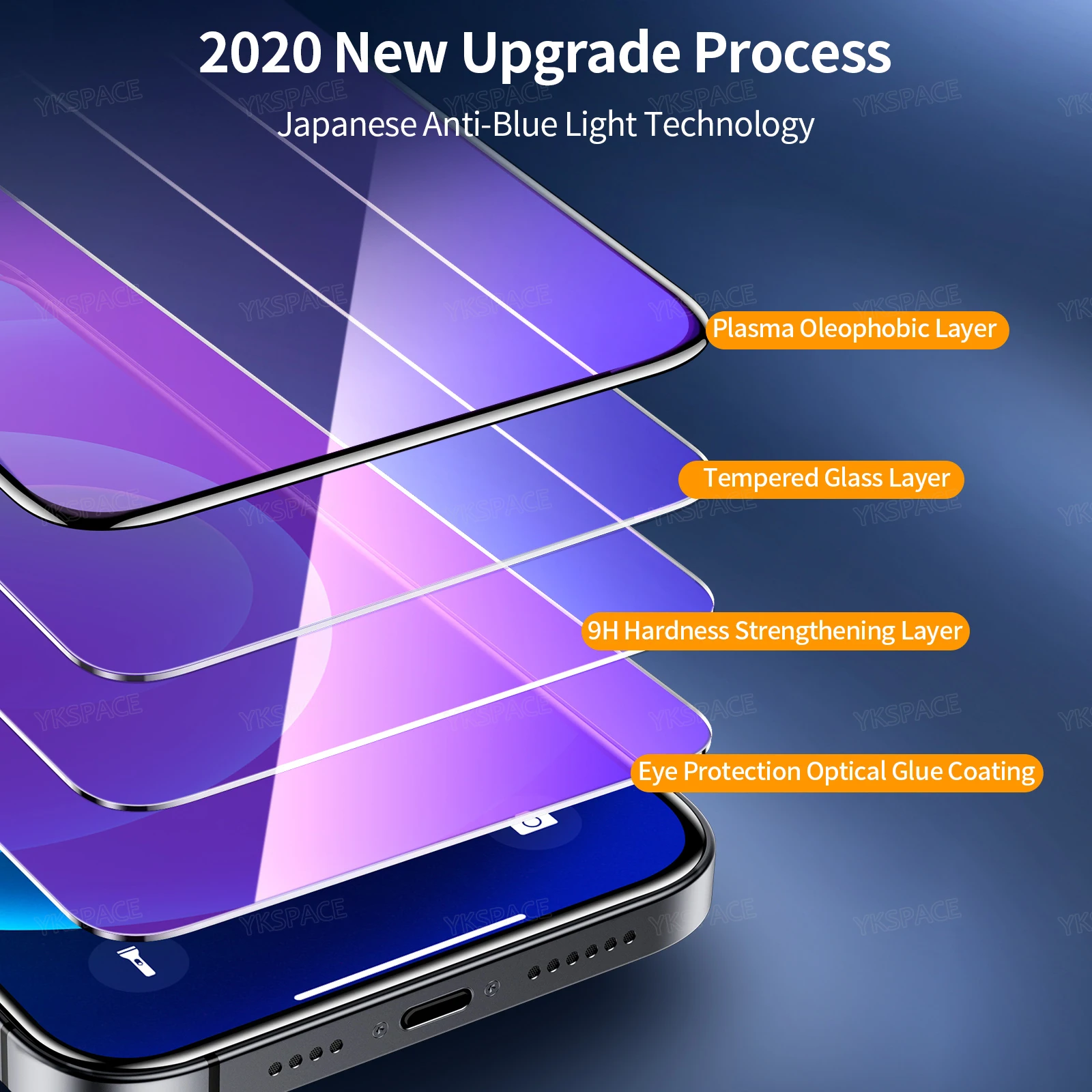 2 قطعة مكافحة بلو راي غطاء كامل 9H الزجاج المقسى آيفون X XR XS 11 12 13 mini 14 15 16 Pro MAX 6s 7 8 Plus حامي الشاشة