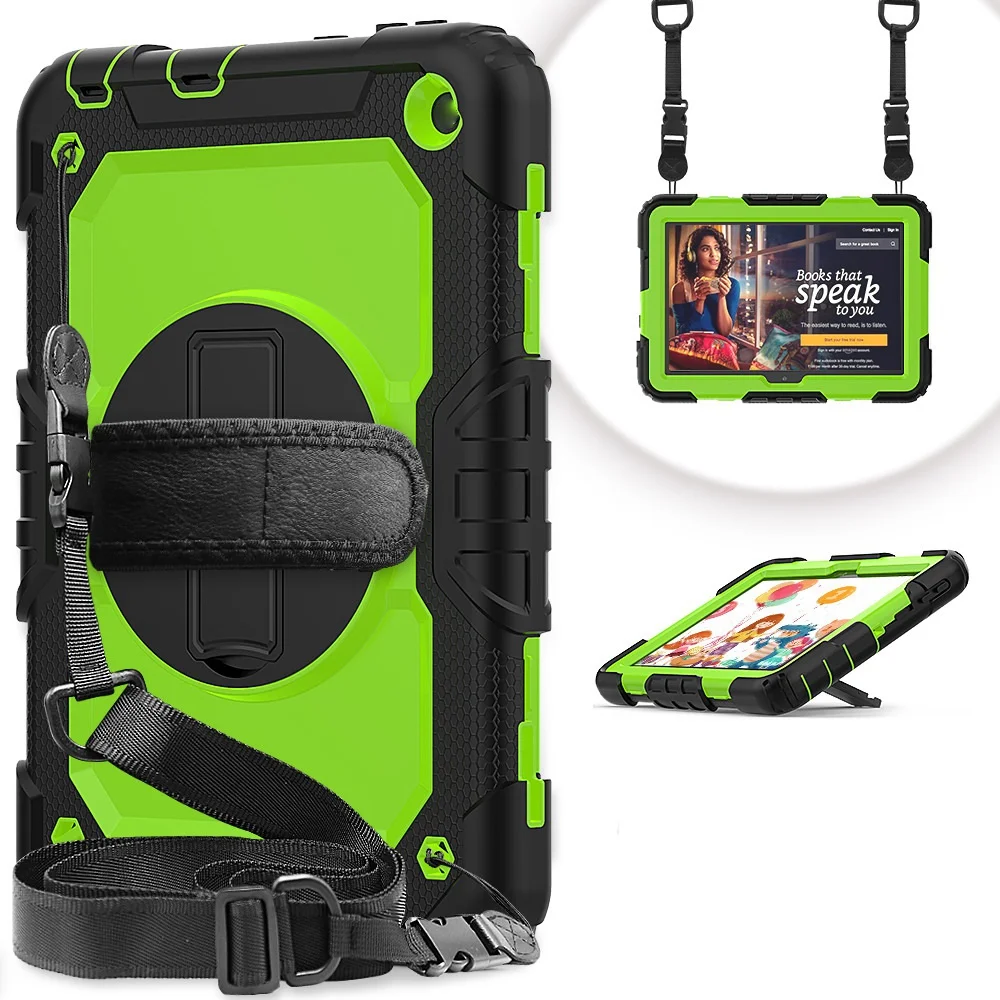 

AT9-Suitable for Amazon Fire HD 8/8 Plus with Shoulder Strap and 360 Degree Rotating Bracket Protective Cover 2020