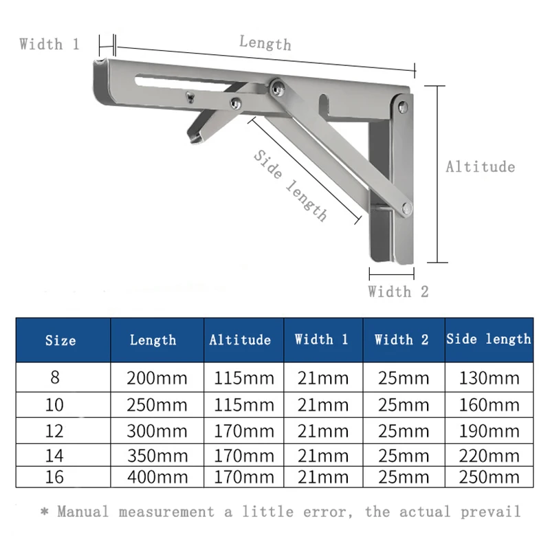 2pcs Bracket Storage Rack Steel Bracket Triangular Folding Wall Hanging Support Shelf Woodworking Tools Including Accessories