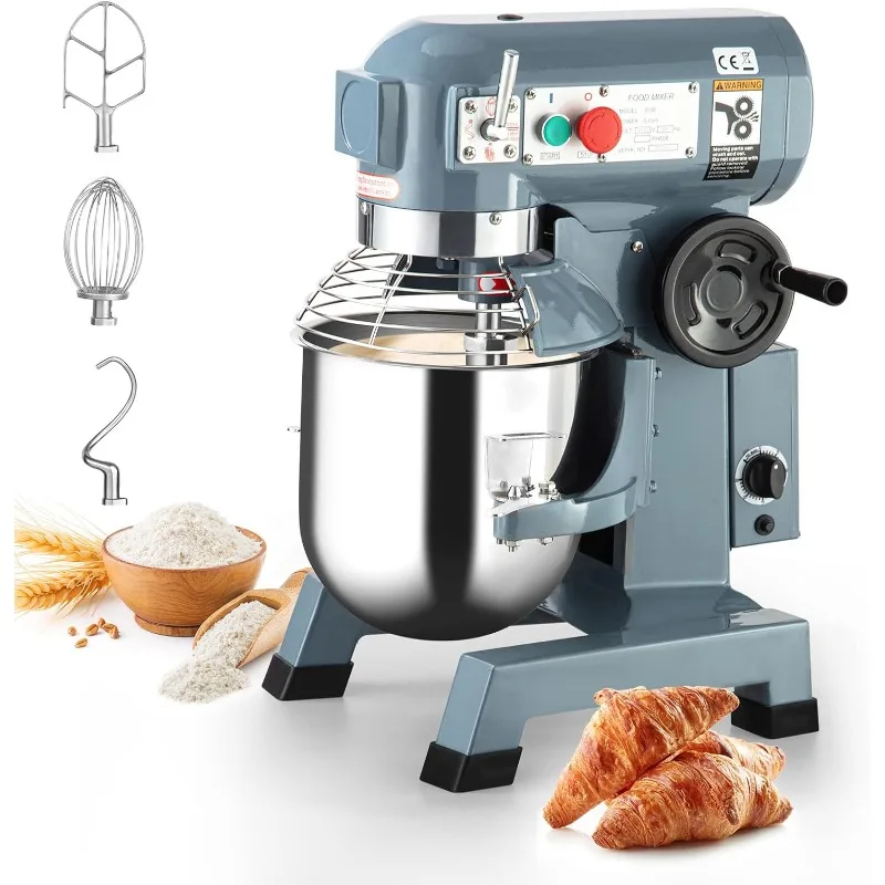 Commercial Food Mixer  Speeds Adjustable, Stainless Steel Bowl Stand Mixer With Safety Guard, Premium for Schools Bakeries