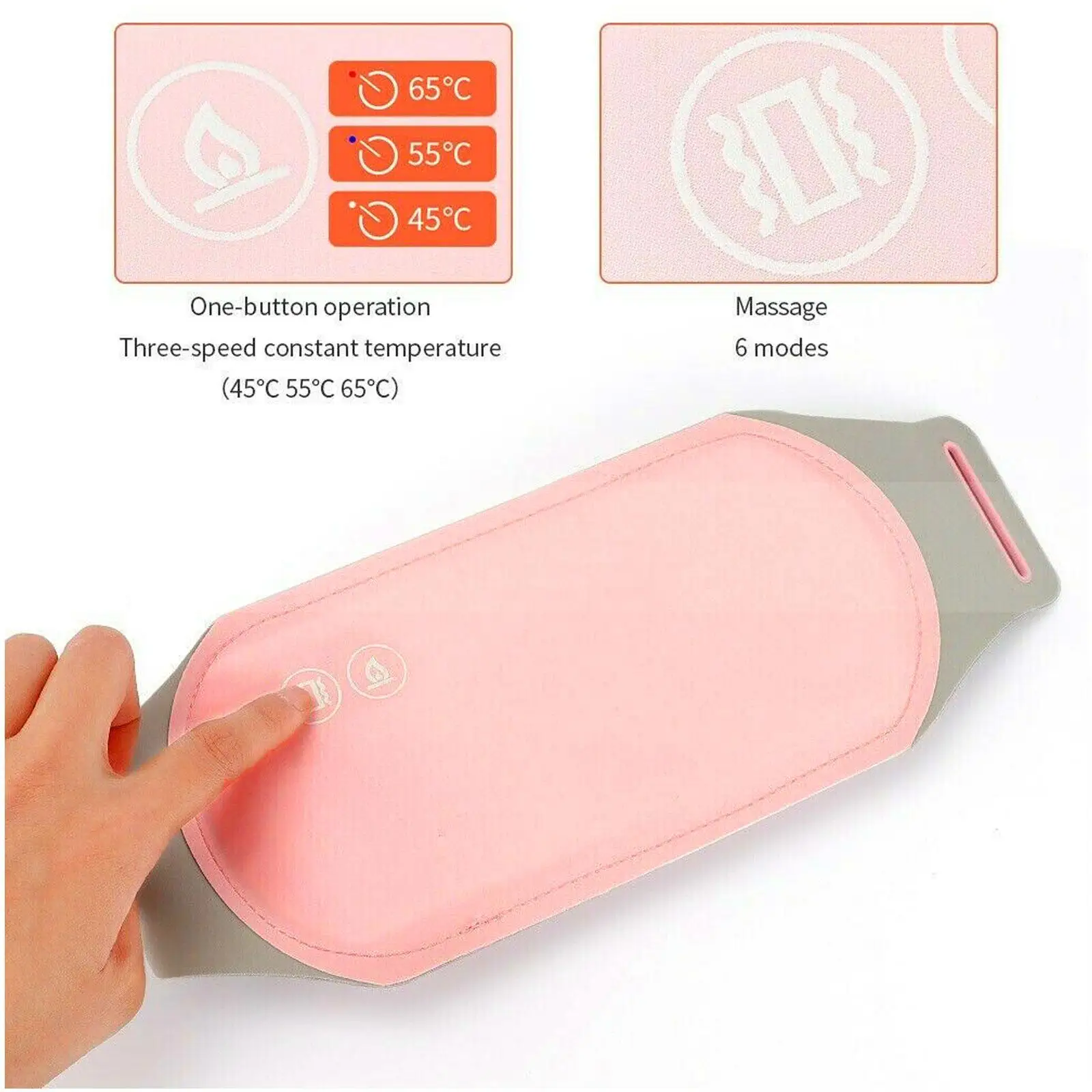 1pcs Menstrual Relief Heating Pad Electric Fast Heating Vibration Massage Belt Portable Heating Pads For Women Back Belly Pain