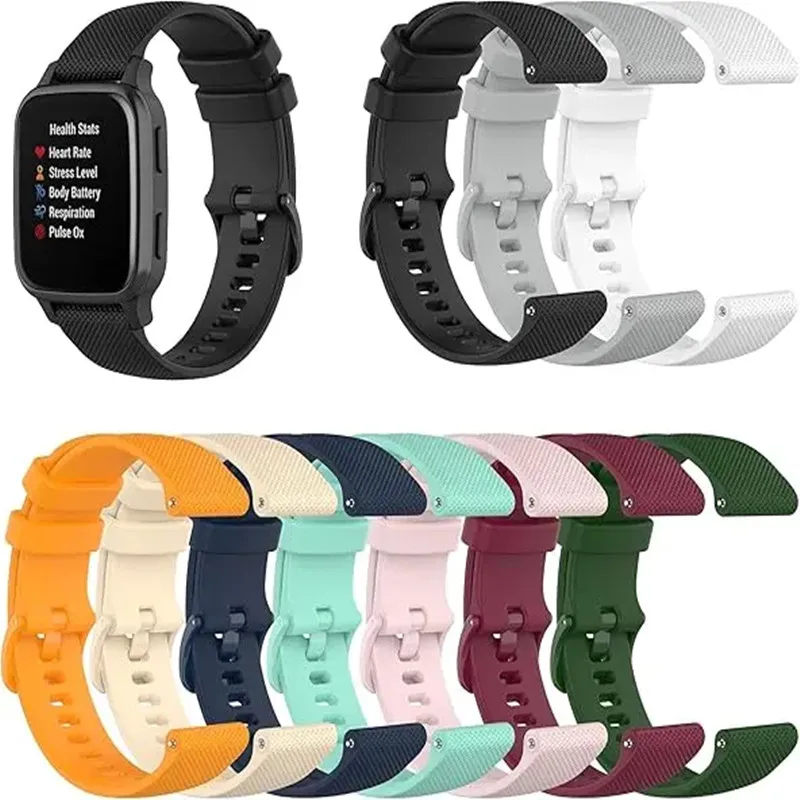 Siliconen Bands voor Garmin Venu/Venu Sq Muziek/Venu Sq 2/Venu 2 Plus Band Quick Release Bandjes 20 MM Vervanging Polsband