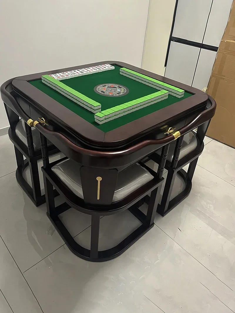 

Luxury Wooden Dining Table Retro Automatic Shuffling Silence Mahjong Table Home Amusement Mesa De Comedor Home Furniture LVMC