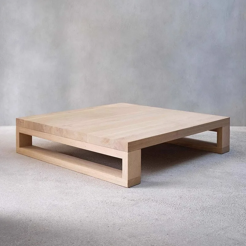 Nordic Japanese-style solid wood square coffee table modern simple large apartment living room home designer log low tea table