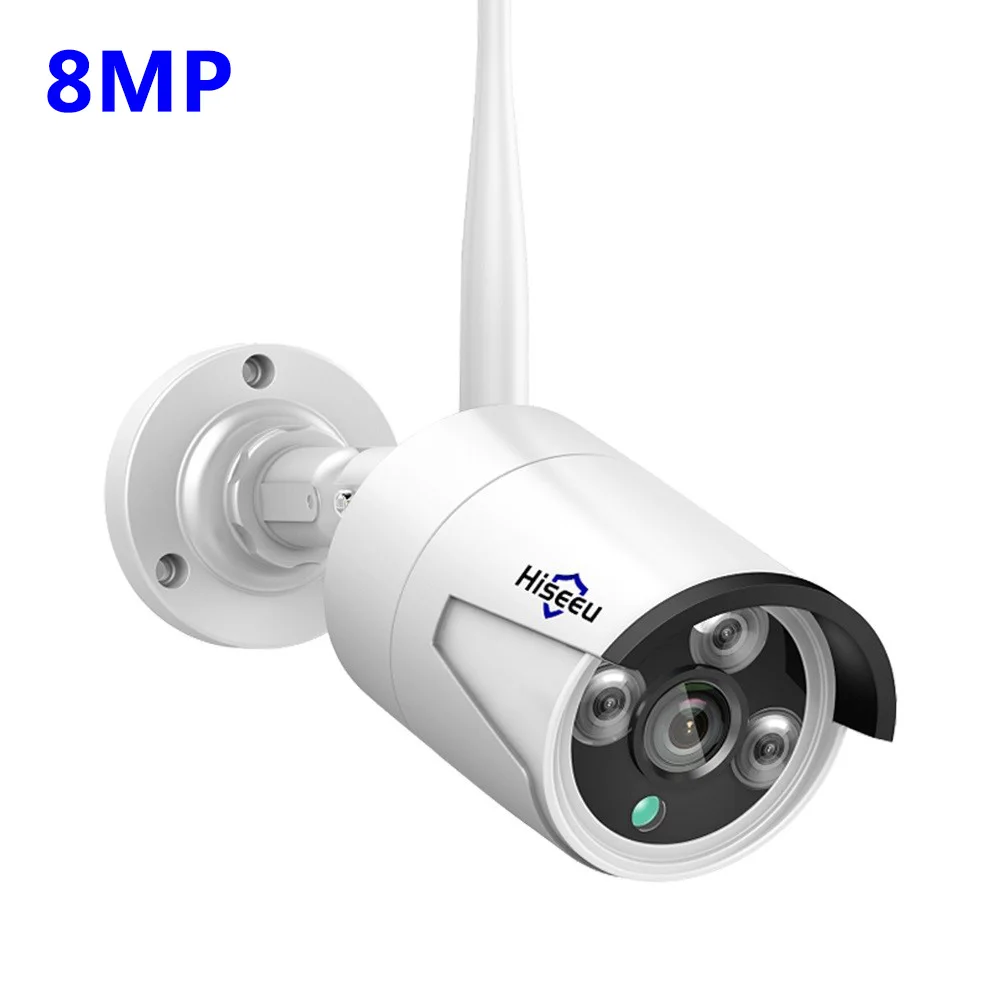 Hiseeu 3/5/8MP Kabellose IP-Kamera mit 3,6mm Objektiv, Wasserdichte Sicherheits-WLAN-Kamera für Hiseeu Drahtloses CCTV-System-Kit, IP Pro APP