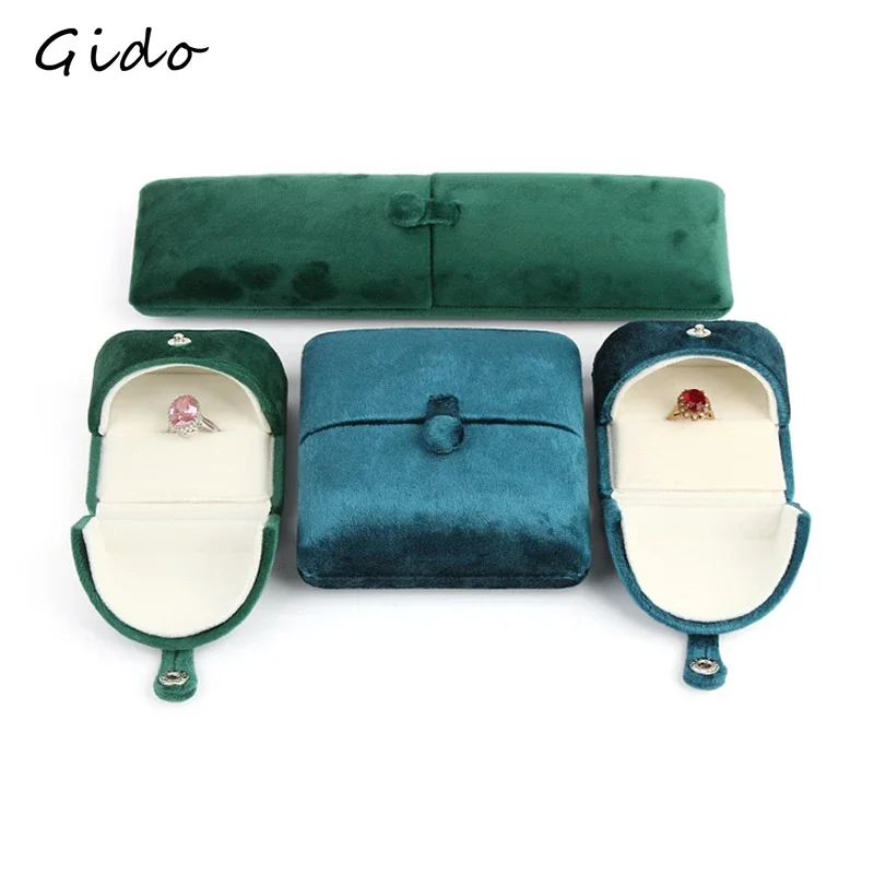 

New Double Open High Quality Super Soft Velvet Jewelry Box Jewelry Storage Box Necklace Ring Bracelet Gift Box