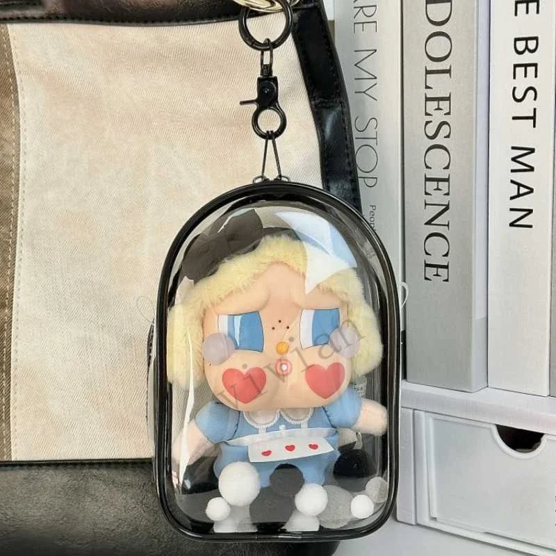 حماية حالة لوضع عطلة كريبي على دمية آلام الكتف حقيبة التخزين البلاستيكية ل labubu 15 سنتيمتر دمية المشي حقيبة الغبار #6