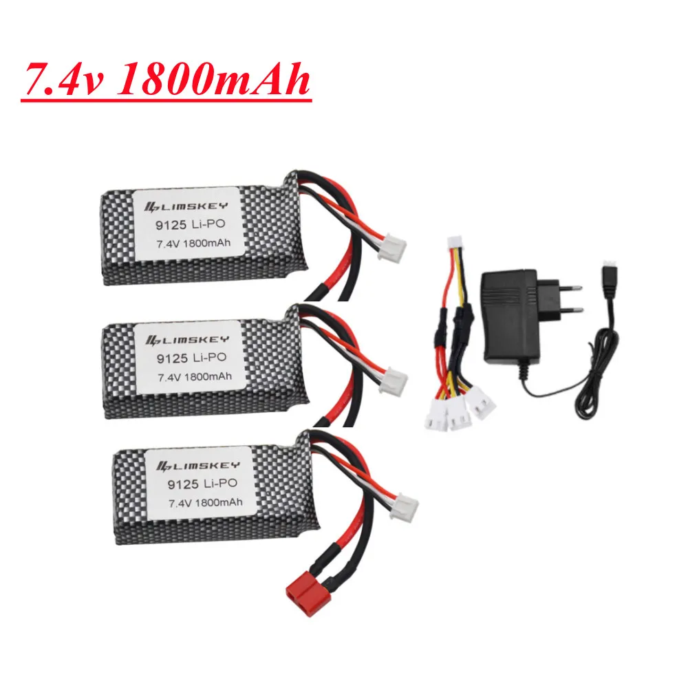 7.4v 1800mAh Lipo Battery For 9125 Remote Control Rc Car Spare Parts Upgrade to 3600mAh 9125 battery