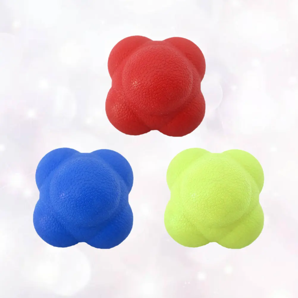 3Pcs Agility Reaction Reflex Ball Six-Sided Bounce Ball Training for Sports Baseball Tennis Badminton Improve Reflex Speed