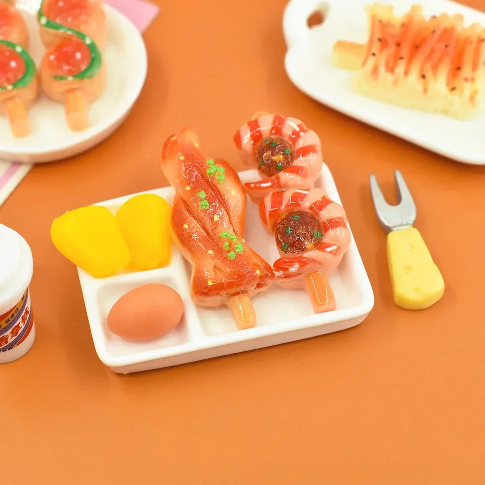 New Resin Barbecue Miniature Fake food Accessories Kawaii Flatbacks Cabochon Flatback Embellishments DIY Dollhouse Figurines