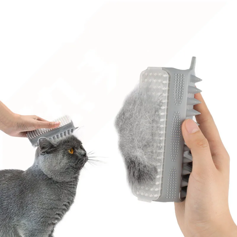 Dog Cat Bath Brush Pet Grooming Massage Brush Hair Removal Soft Silicone Shower Cleaning Comb Pet Daily Bathing Supplies