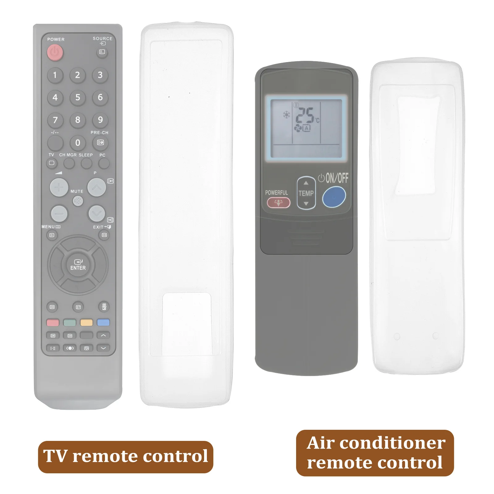 

3 pcs Silicone Remote Control Covers Transparent Dustproof Protector For Air Conditioner Remotes Clear Stretch-Resistant