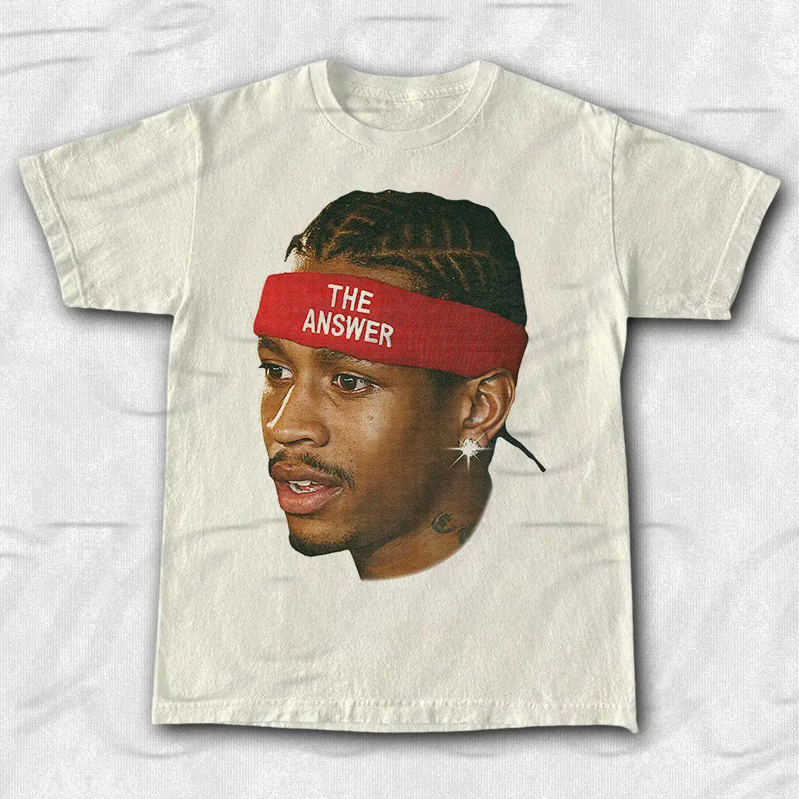 Allen Iverson Retro T-shirt: Basketball Legend Pattern T-shirt FD, Loose Print T-shirt