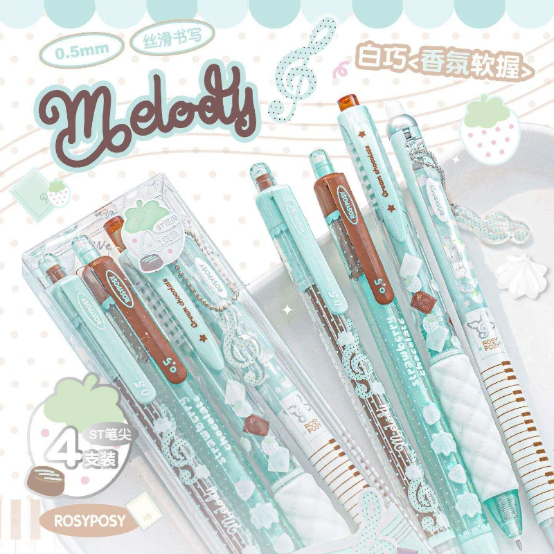 RosyPosy Aesthetic Chocolate Gel Pen Set,0.5mm Silky Smooth Writing&Smudge-Free Black Ink Ergonomic Grip For Study,Work,Planner
