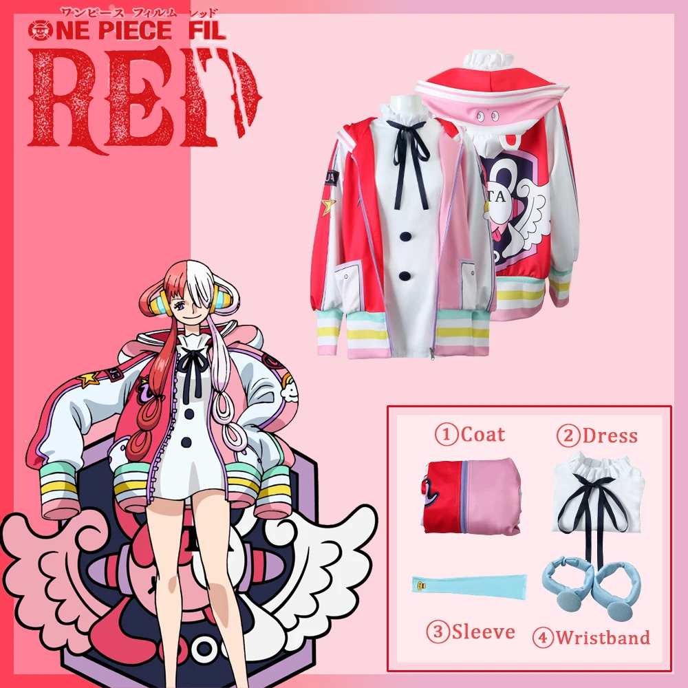 Ropa de Cosplay de Anime UTA, versión de teatro, película, hija de Shanks rojos, accesorios, conjunto de disfraz, peluca, alas, juguete para niños y adultos