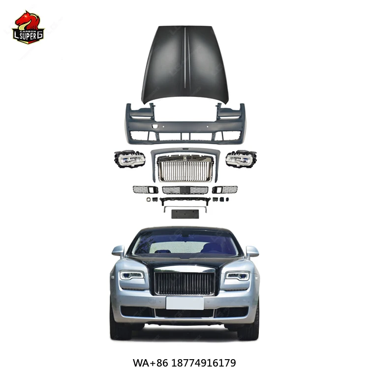 

New One Generation Facelift Three Generation PP Material Car Body Kit for Ghost with Headlight Front Bumper Hood