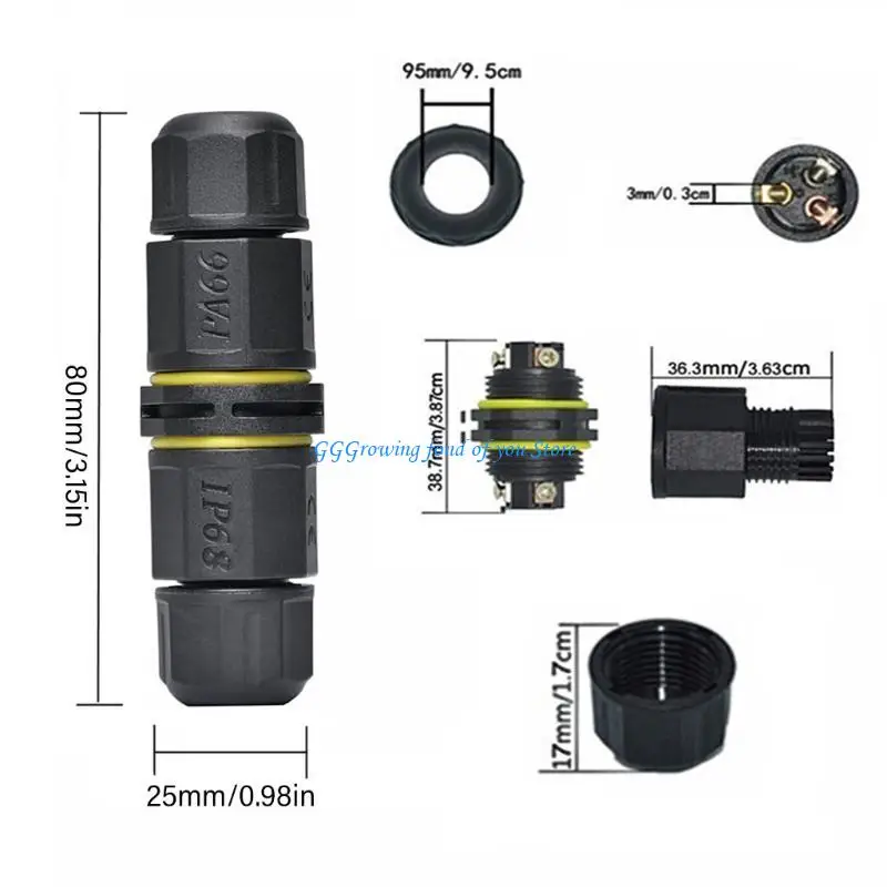 H9EB LED Light Junction Box Joint External Sleeve Couplers M20 Cable Connector IP68