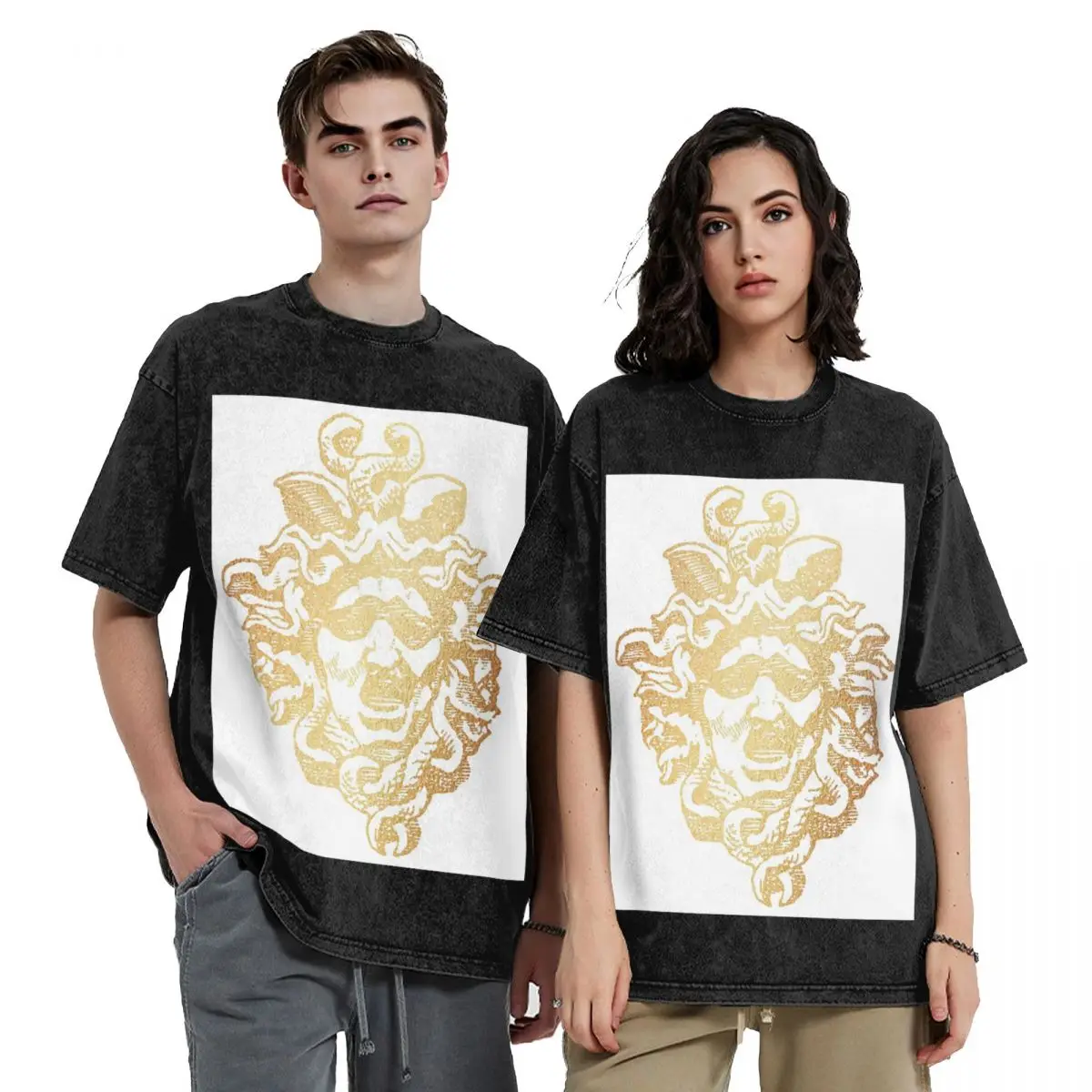 

Древнегреция Medusa Gorgon, винтажный стиль, хип-хоп, футболки с короткими рукавами, потертые топы, футболки с принтом для мужчин и женщин