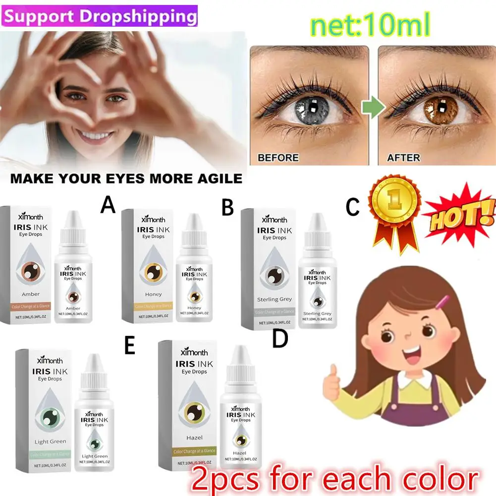 

2pcs 10ml 5Colors Changing Eye Drops Change Eye Color Lighten & Brighten Your Eye Color Eyes Care Liquid 2024 New