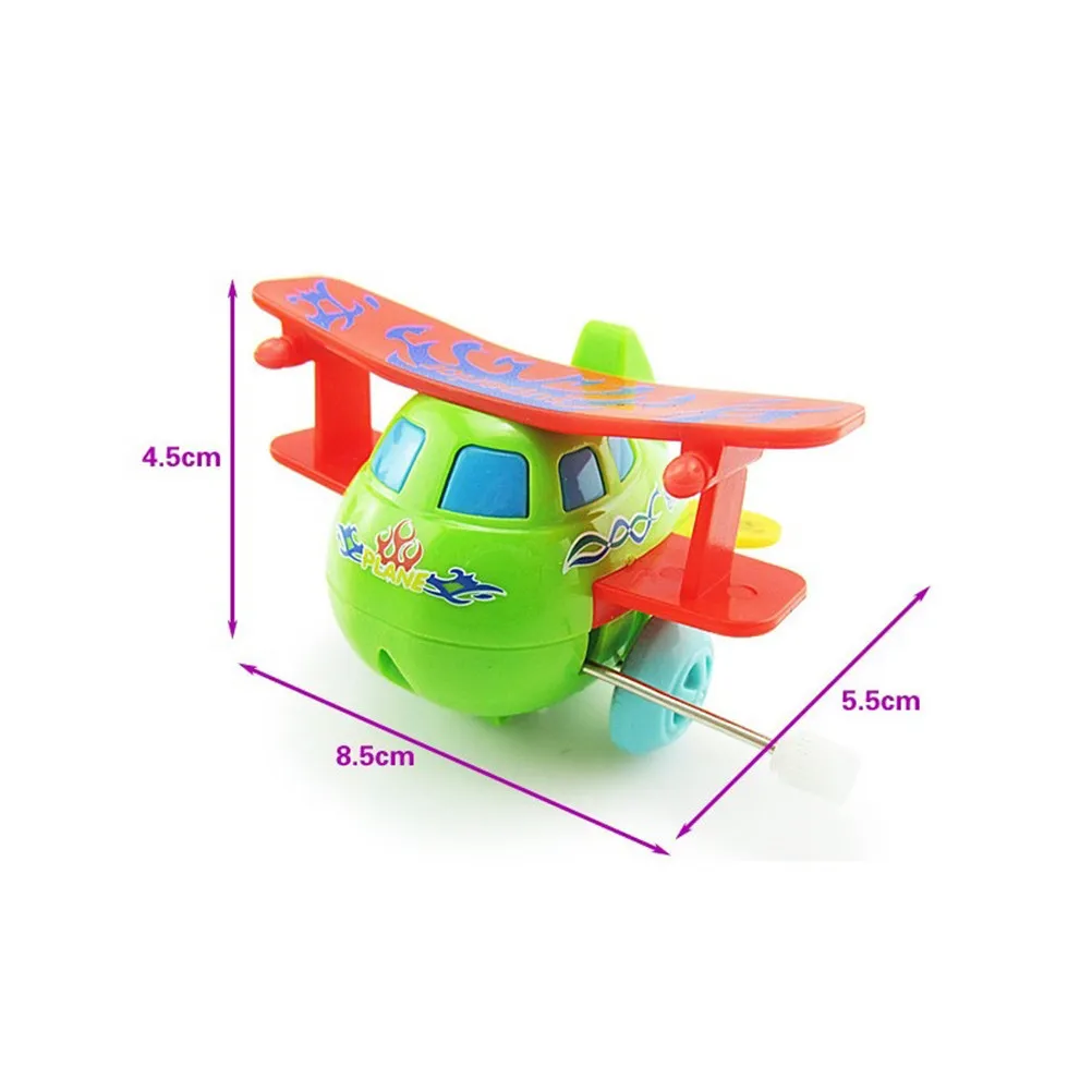 3Pcs Rotary Tumbling Airplane Cartoon Wind-Up Clockwork Rotating Kids Early Educational Hand-Controlled Flying Ball Parent-Child