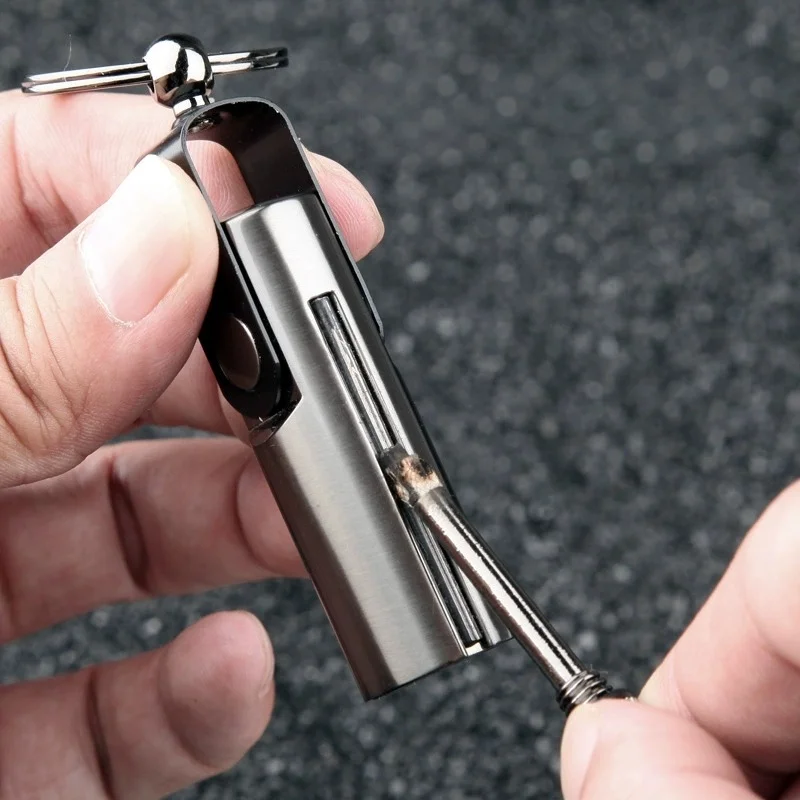 JOBON Novel Portable Matches Lighter Keychain Lamp Oil Lighter Metal Flint Wheel Waterproof Outdoor Survival Men Collection Gift