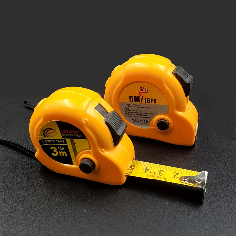 

5m Yellow Fisheye Steel Tape Measure With Push-Button Case Shock-Resistant Fittings Measuring Tools And Gifts
