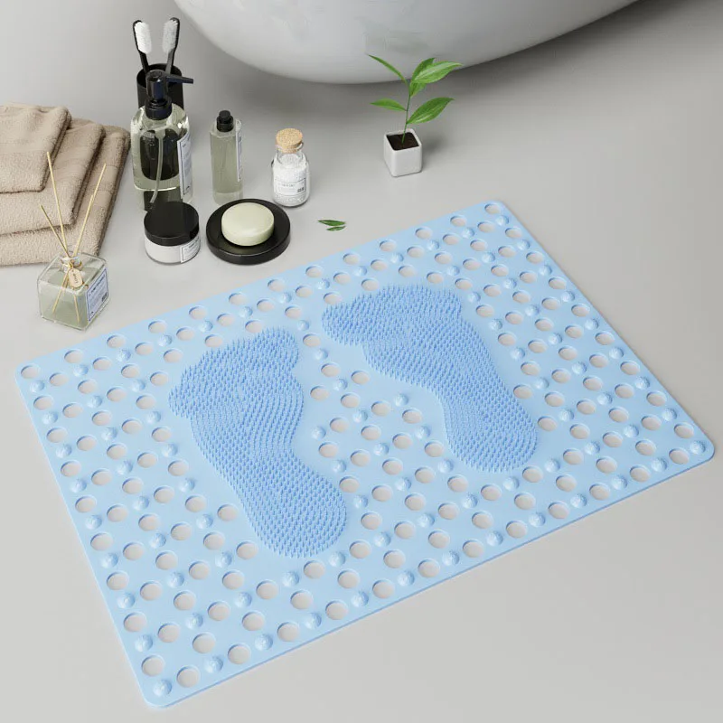 Silicone Non-slip Mat Foot Bathroom Massage Exfoliating Shower Massage Scraper Shower Foot Pedal with Sucker Foot Pads