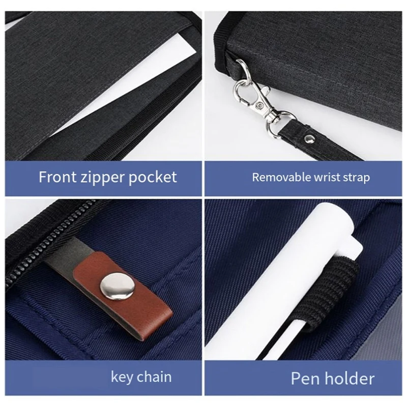 ABRT-1 Piece Passport Holder Travel Wallet Dark Gray Oxford Cloth RFID Blocking Waterproof Unisex Travel Document Organiser