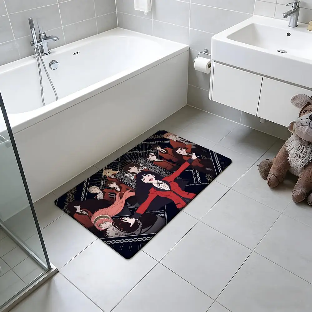 Gambling School Anime K-Kakegurui Floor Mat Absorbent Floor Mat Non-Slip Entrance Rug for Bathrooms Restrooms and Toilets