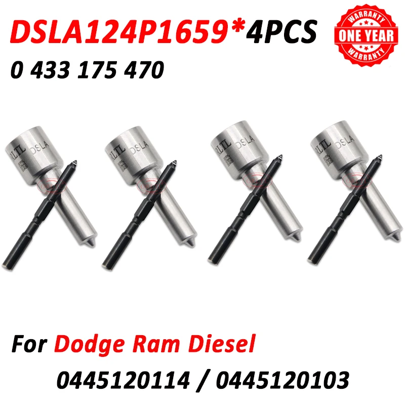 

4pcs Nozzle DSLA124P1659 Diesel Injector Sprayer 0 433 175 470 For Dodge Ram 0445120114 0445120103