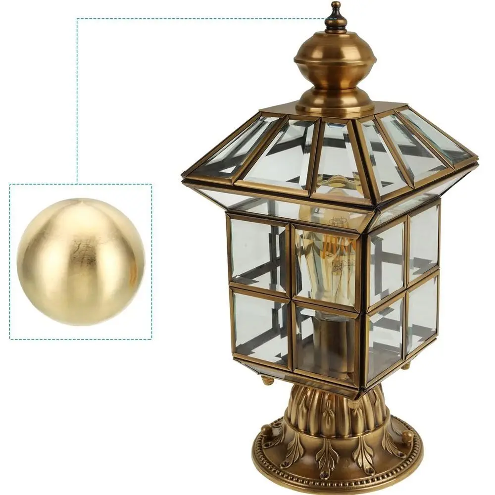 20mm/25mm Lamp Finials Caps Knob Durable Ball-Shaped Brass Screw Cap Nuts Gold Decoration Lamp