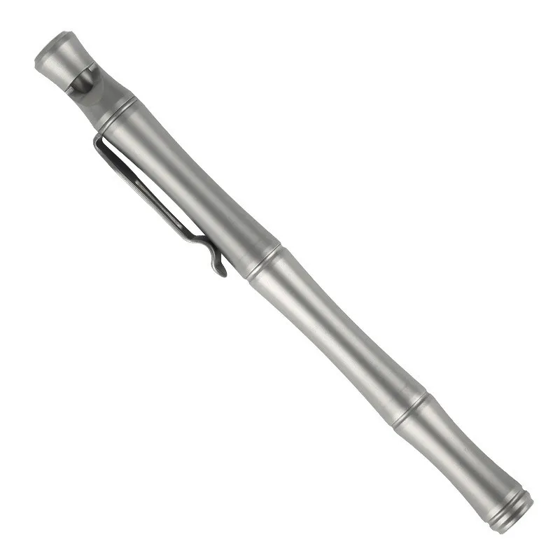 2-in-1 Titanium Alloy Pen Ballpoint Pen Whistle G2 Refillable Car Window Breaker Men Gift EDC Tool for Outdoor Camping Survival