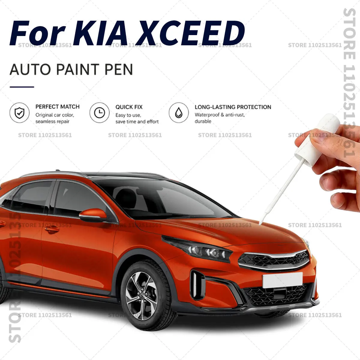 Car Paint Repair Pen Touch Up Paint Brush Scratch Remover for Deep Scratches and Marks For KIA XCEED Blue White Black Yellow Red