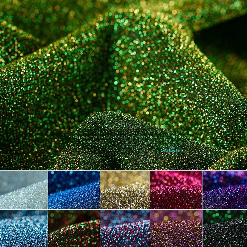 

Sparkling Indian Yarn Fabric for Dress Dance Dress Background Decoration Cloth Diy Sewing Fabrics By The Meter Material