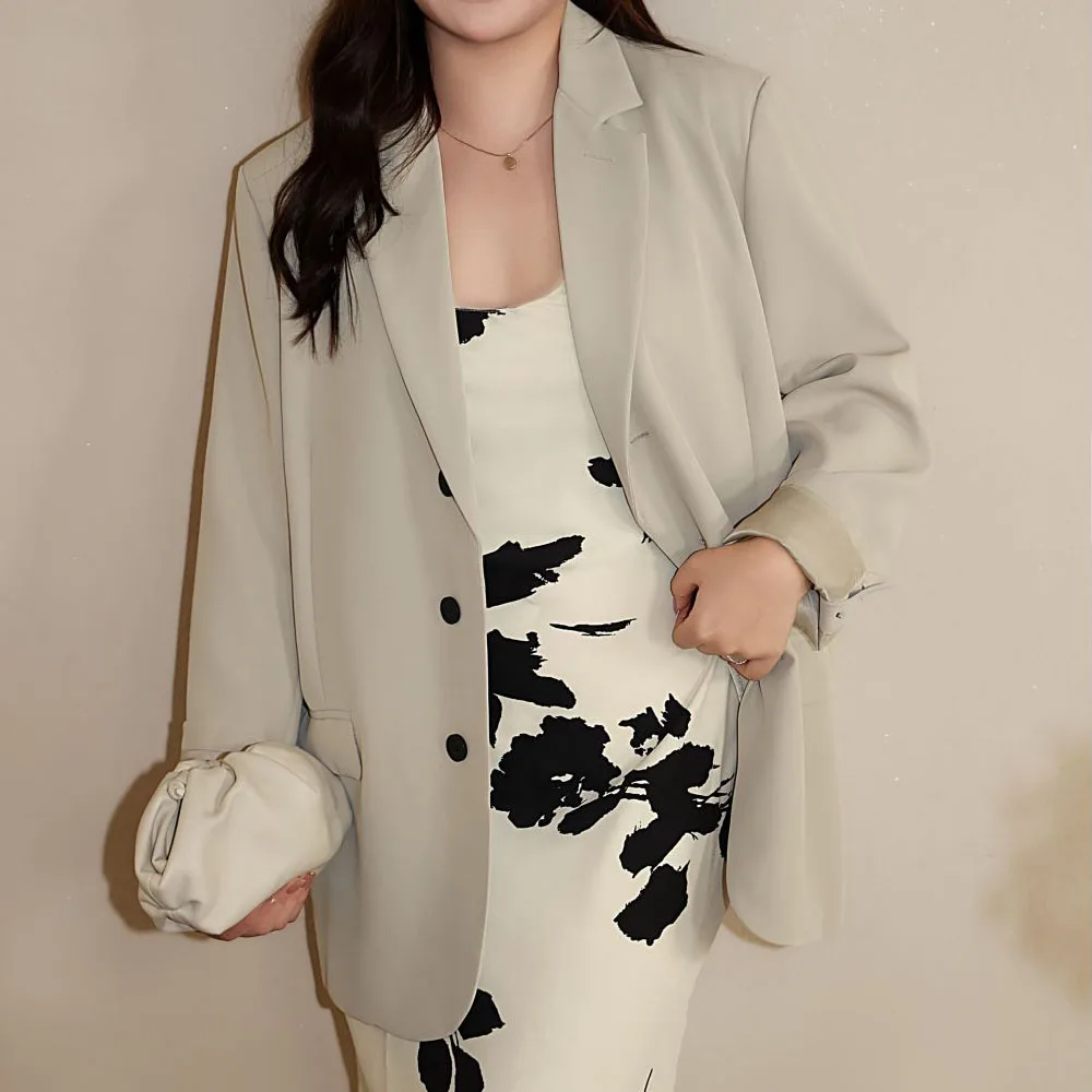 

Good Quality Loose Casual Single-Breasted Blazer Plus Size Women's Spring And Autumn Office Lady Long Suit Jacket