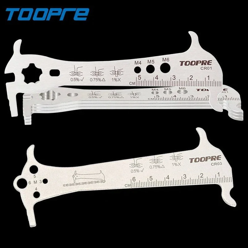 TOOPRE Mountain Bike Chain Wear Indicator Ruler Bicycle Chains Gauge Measurement Checker Cycling Replacement Repair Tool