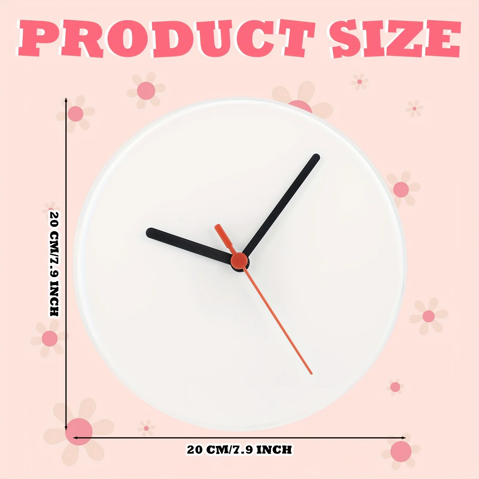 6 pcs Sublimation Wood Wall Clock Blanks – 7.9 Inch Round DIY Printable Clock Faces, Battery Operated, Unfinished Natural Wood, view 5