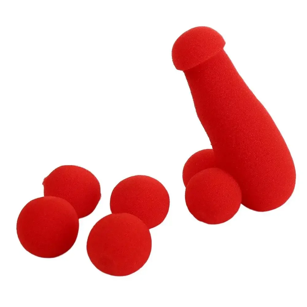 1 Set Small Sponge Brother Magic Tricks 4pcs Red Sponge Balls Funny Gadgets Street Stage Close Up Magic Tricks Magician Joke