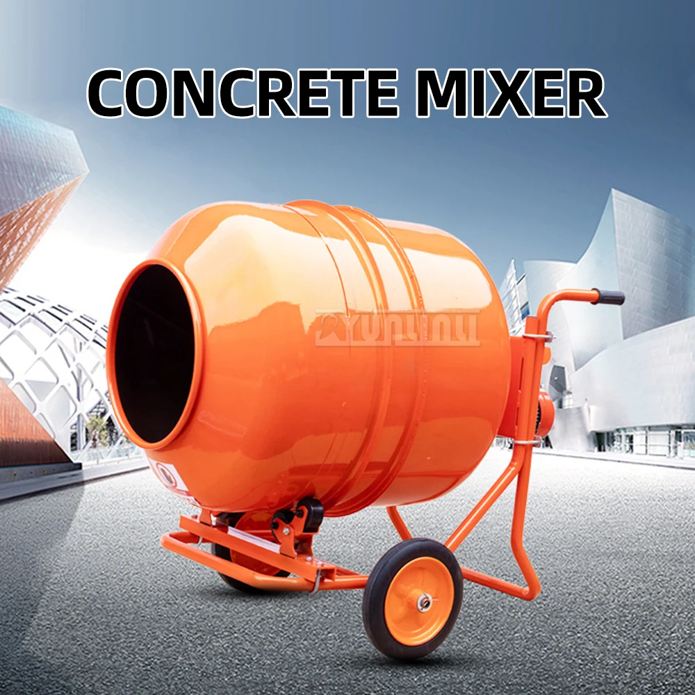 120-350l Concrete Mixer, Construction Household Cement Mortar Mixing Tank, Hand Push Drum Animal Feed Mixing Tank