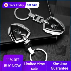 2PCS Auto Keyrings Shield Shape Pendant keychains Key Holders Decorative For PEUGEOT 107 206 207 208 307 308 2008 3008 4008 5008